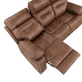 Rudger Manual Reclining Sofa Brown Dark Brown Wood 3 Seat