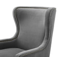 Rosco Velvet Wingback Chair Charcoal Charcoal Faux Leather