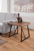 Walden Parquet End Table Brown Brown Iron