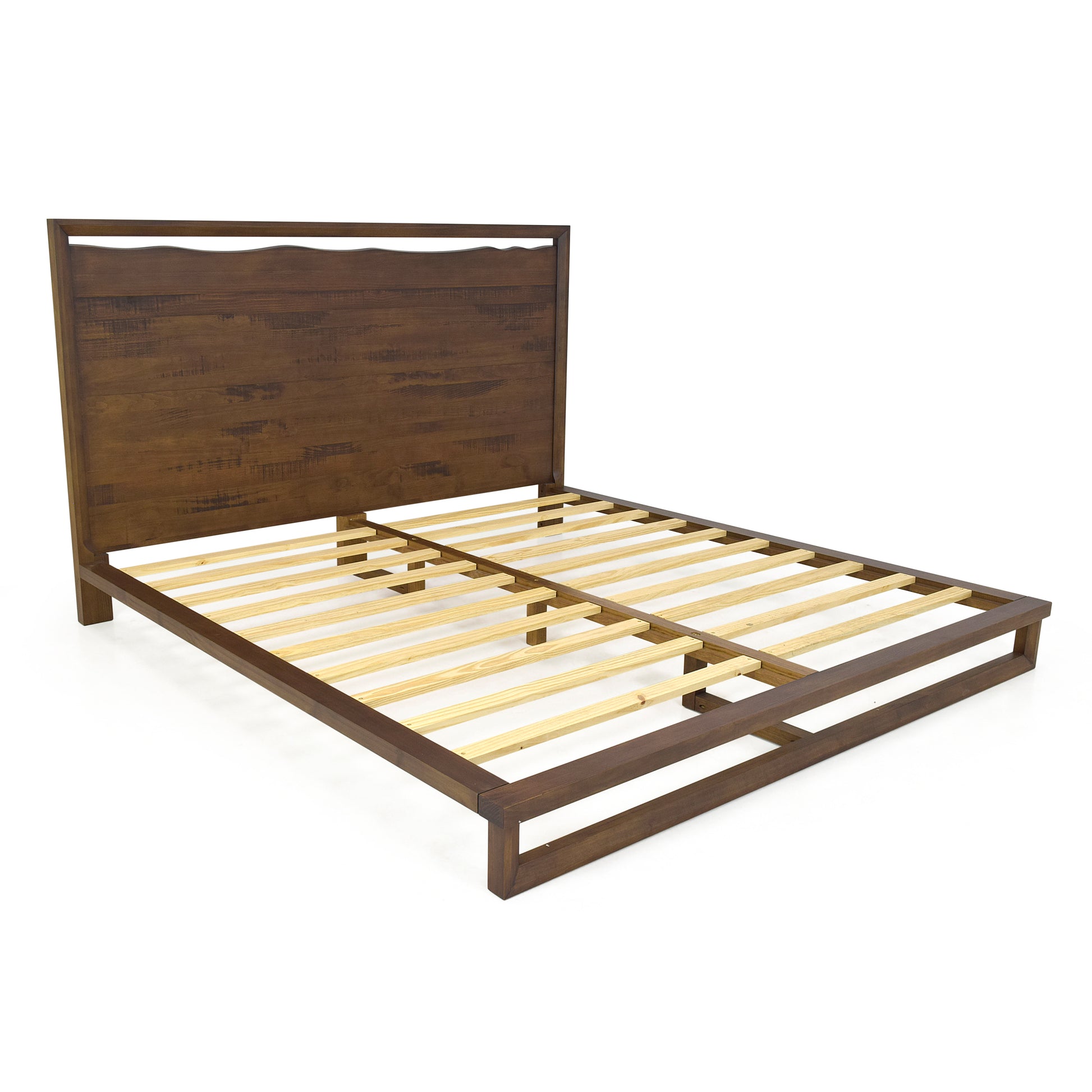 Lofton Queen Platform Bed Brown Queen Brown Fabric