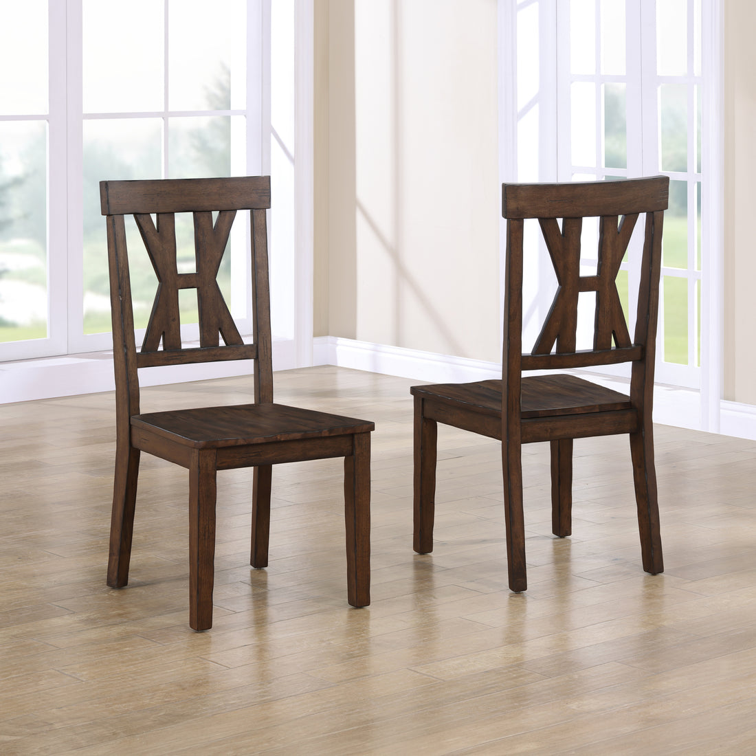 Auburn Side Chair Set Of 2 Dark Brown Dark Brown Wood