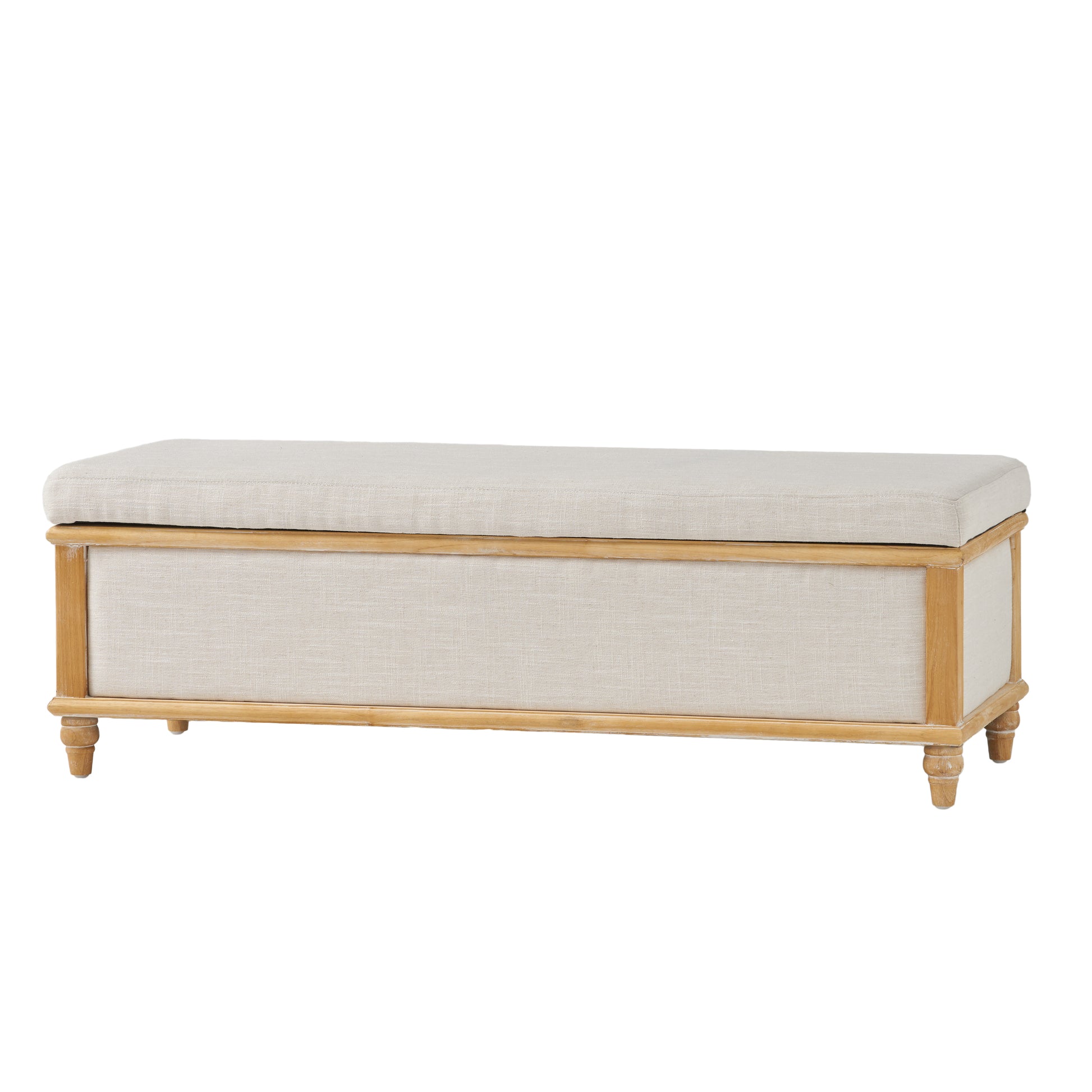 Osgood Storage Ottoman White Fabric