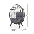 Gianni Teardrop Chair Gray Pe Rattan Iron Waterproof Fabric