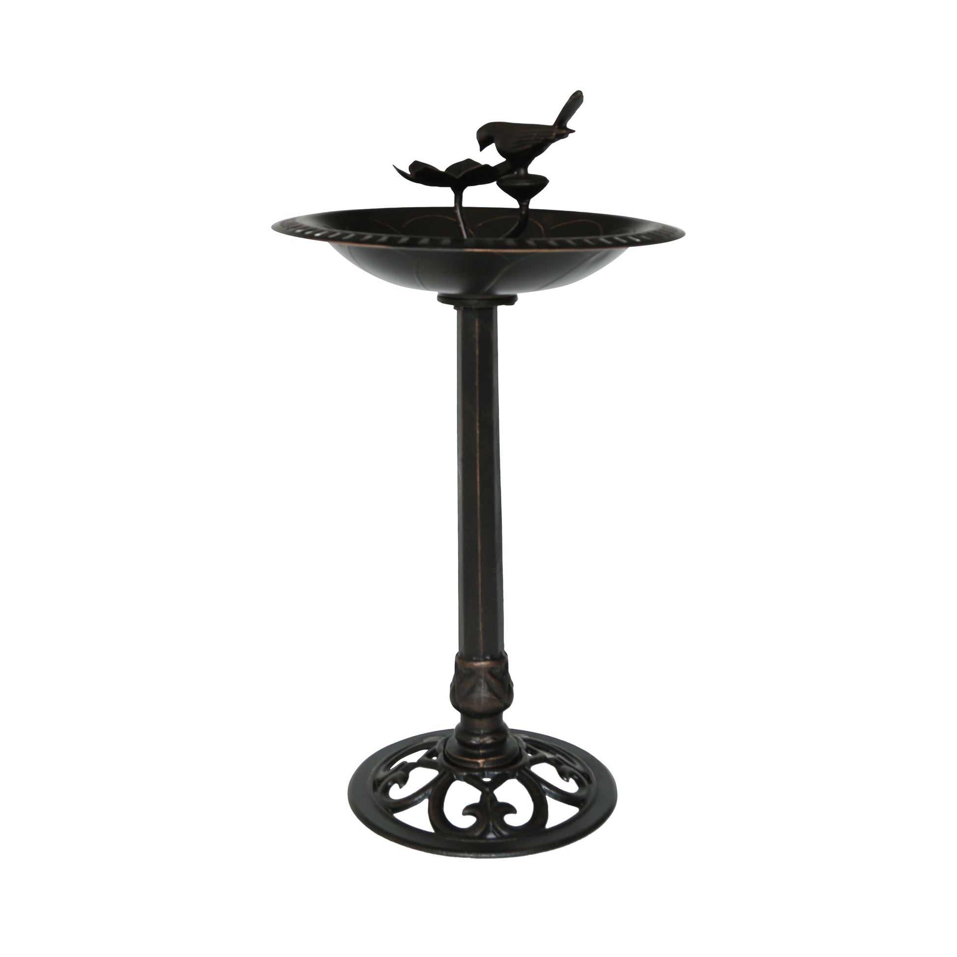 Outdoor Aluminum And Iron Bird Bath Antique Bronze Aluminium