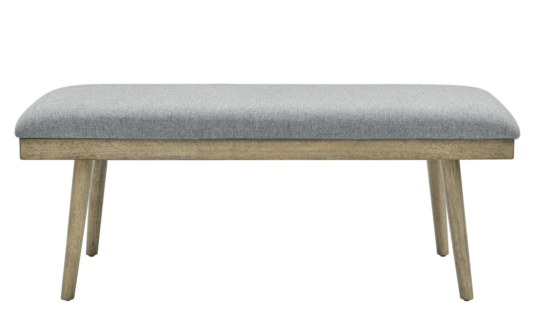 Vida Polyester Dining Bench Gray Dark Gray Fabric