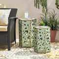 Selva Accent Table Antique Green Iron