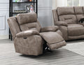 Aria Dual Power Recliner Sand Brown Fabric
