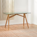 Desk Natural Wood Glass