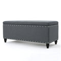 Storage Ottoman Charcoal Fabric