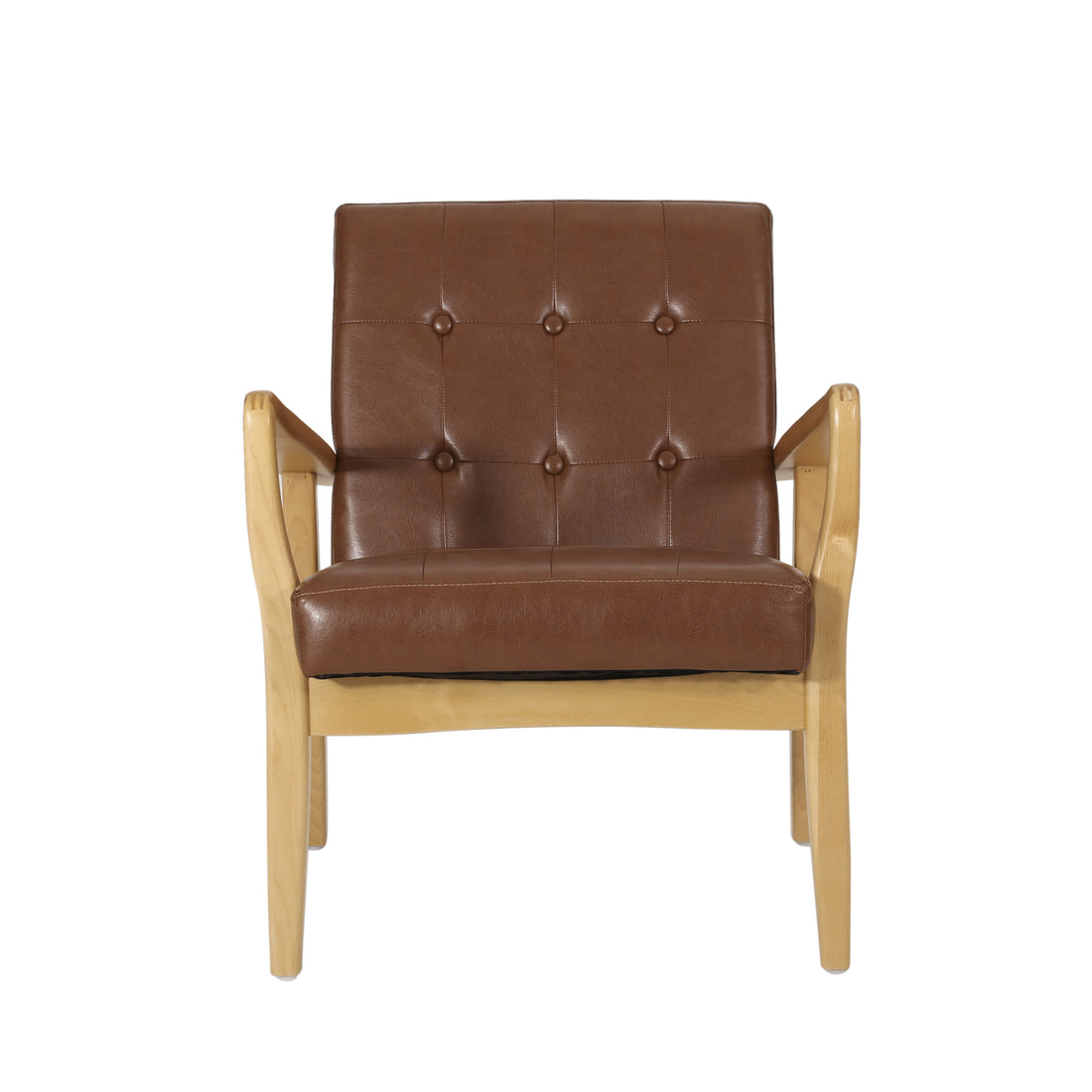 Club Chair Light Brown Pu