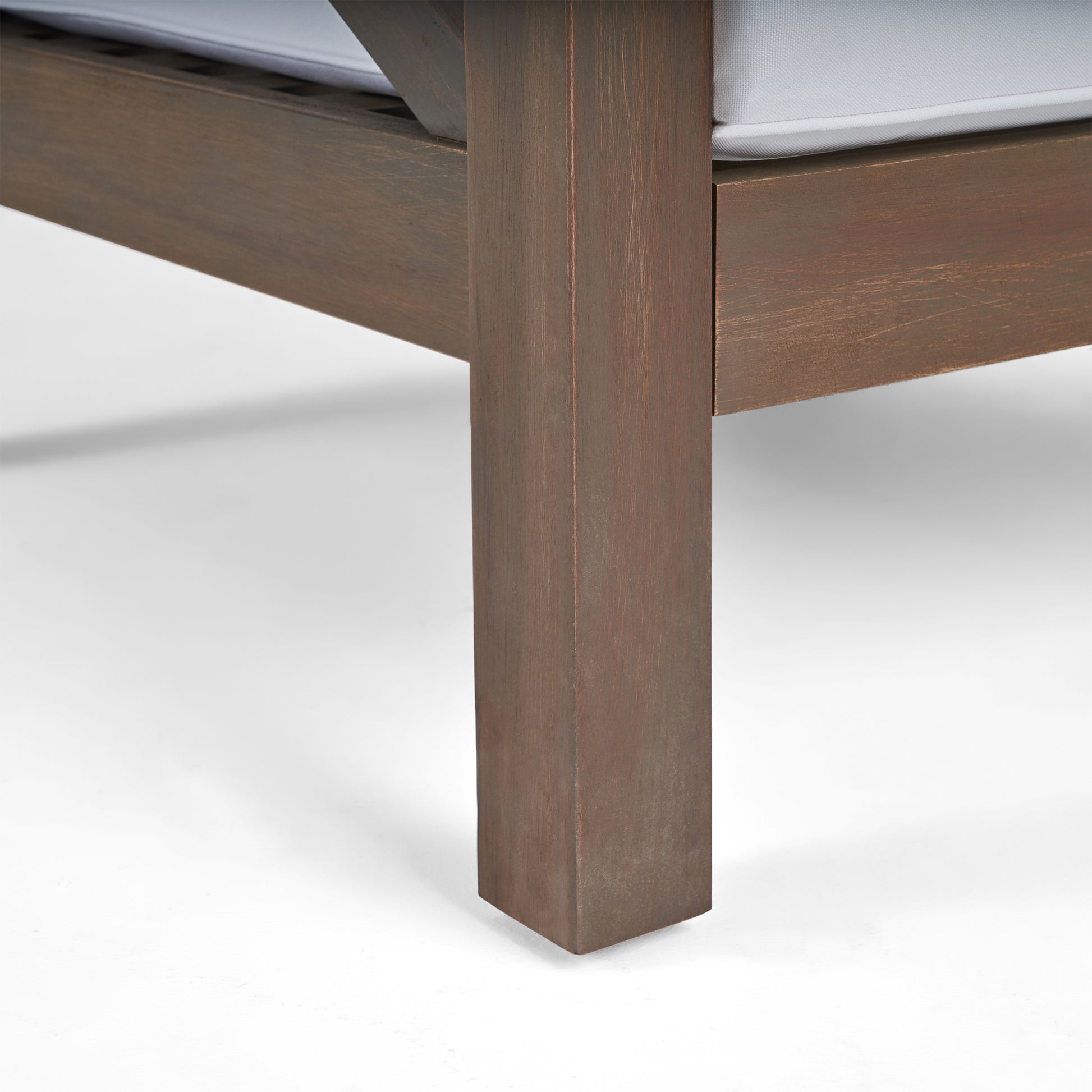 Brava Club Chair Grey White Wood Waterproof Fabric