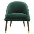 Avalon Velvet Accent Chair Emerald Green Faux Leather