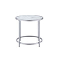 Rayne Faux Marble Top Round End White White Iron