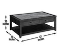 Garvine 3 Piece Occasional Table Set Black & Gray Black Wood