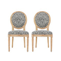 Kd Dining Chair Set Of 2 Black White Fabric