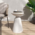 Metal End Table Large White Iron