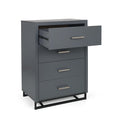 4 Drawer Chest Charcoal Grey Mdf