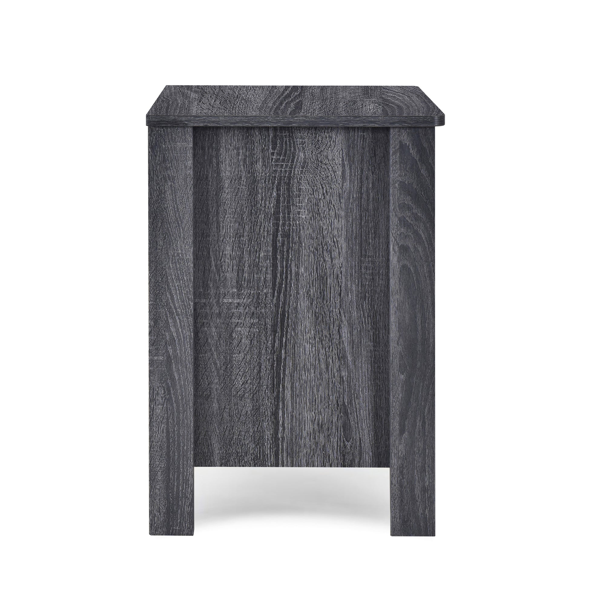 Toolless Assembly Nightstand Dark Grey Mdf