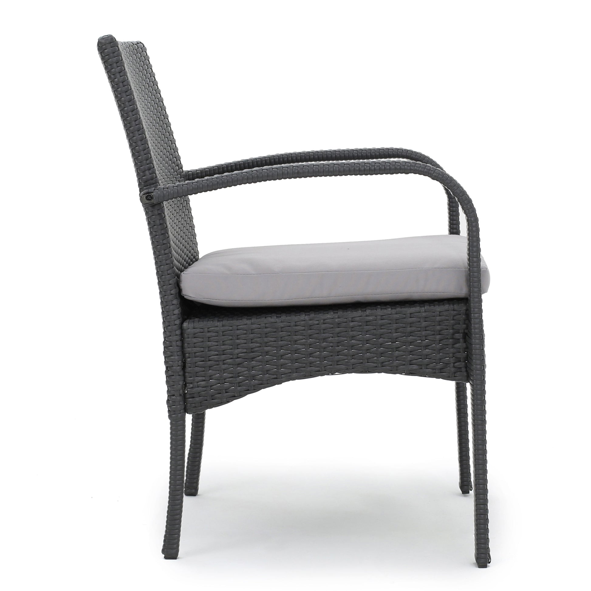 Cordoba Kd Pe Wicker Dining Chair Grey Pe Rattan Iron Waterproof Fabric