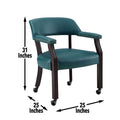 Tournament Arm Chair With Casters Blue Light Blue Wood