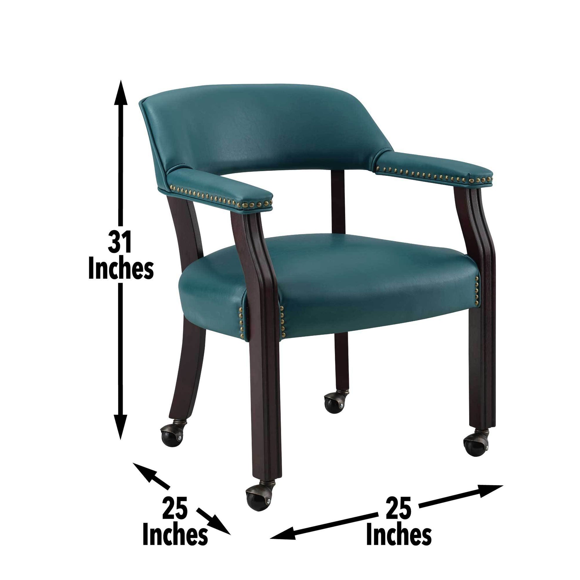 Tournament Arm Chair With Casters Blue Light Blue Wood