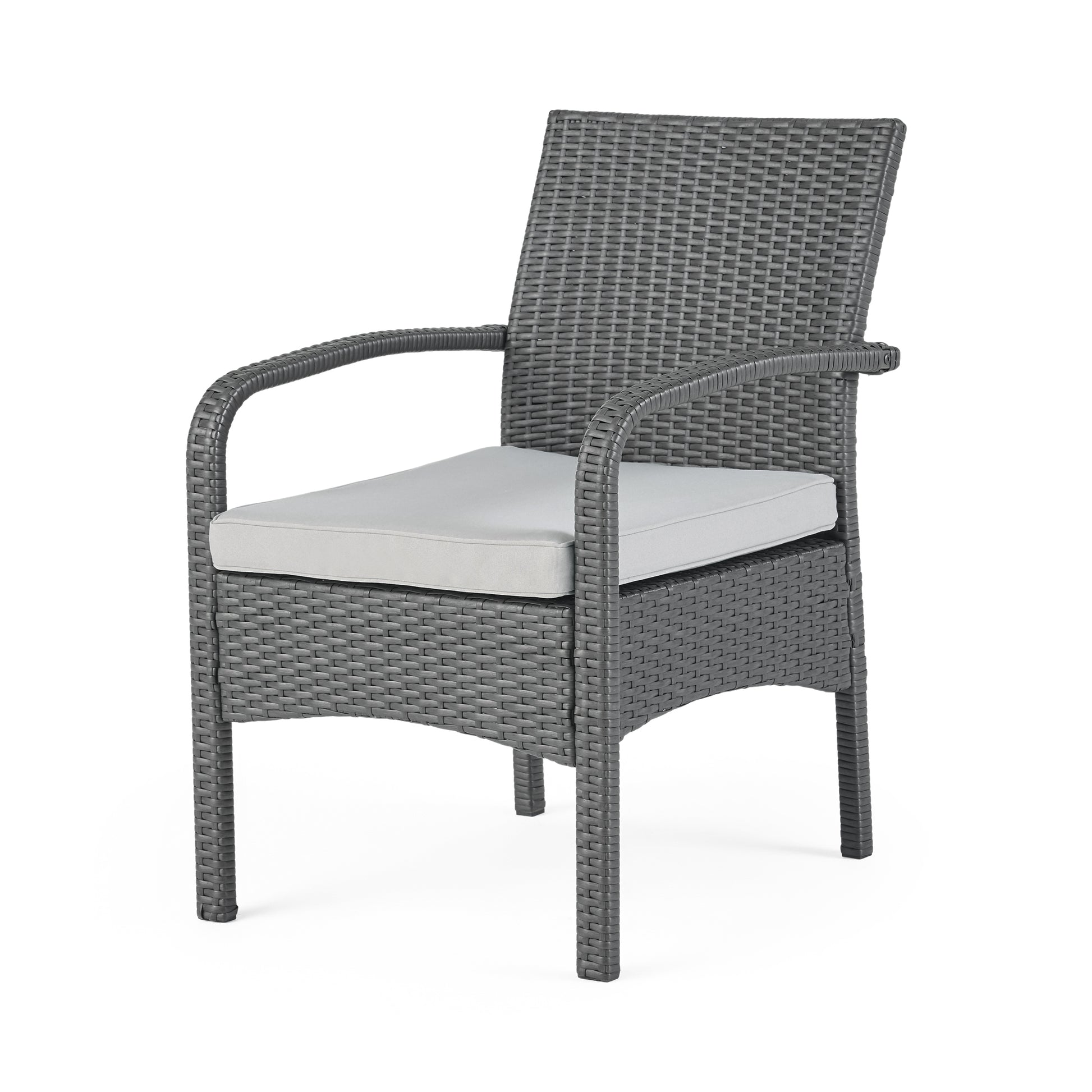 Cordoba Kd Wicker 4 Pc Chat Set Grey Pe Rattan Iron Waterproof Fabric