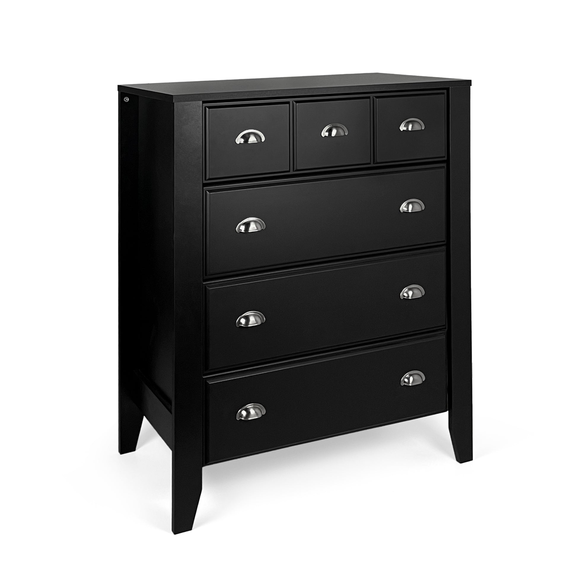 Chest Of Drawer Black Mdf