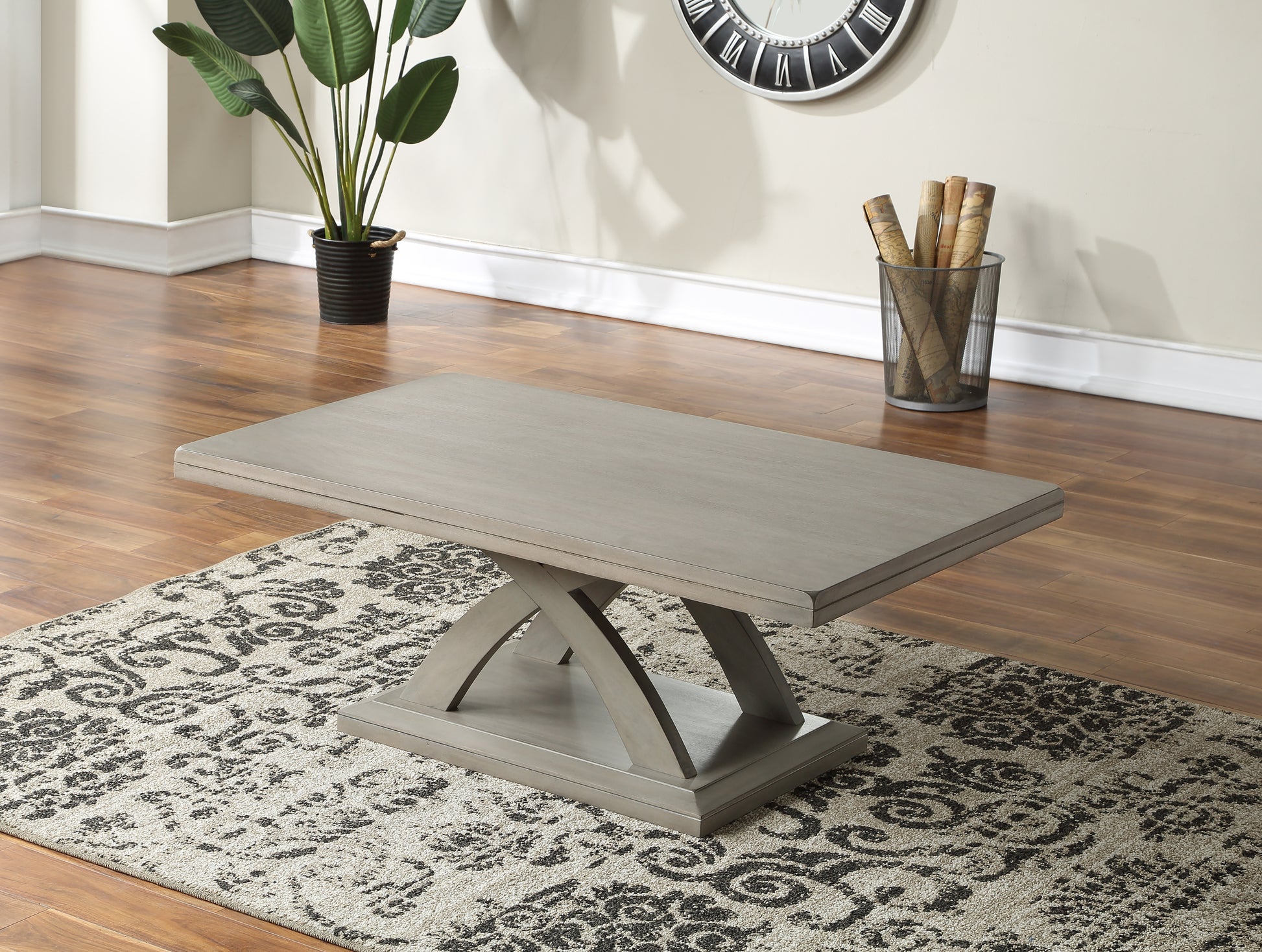 Jocelyn Cocktail Table Gray Gray Wood