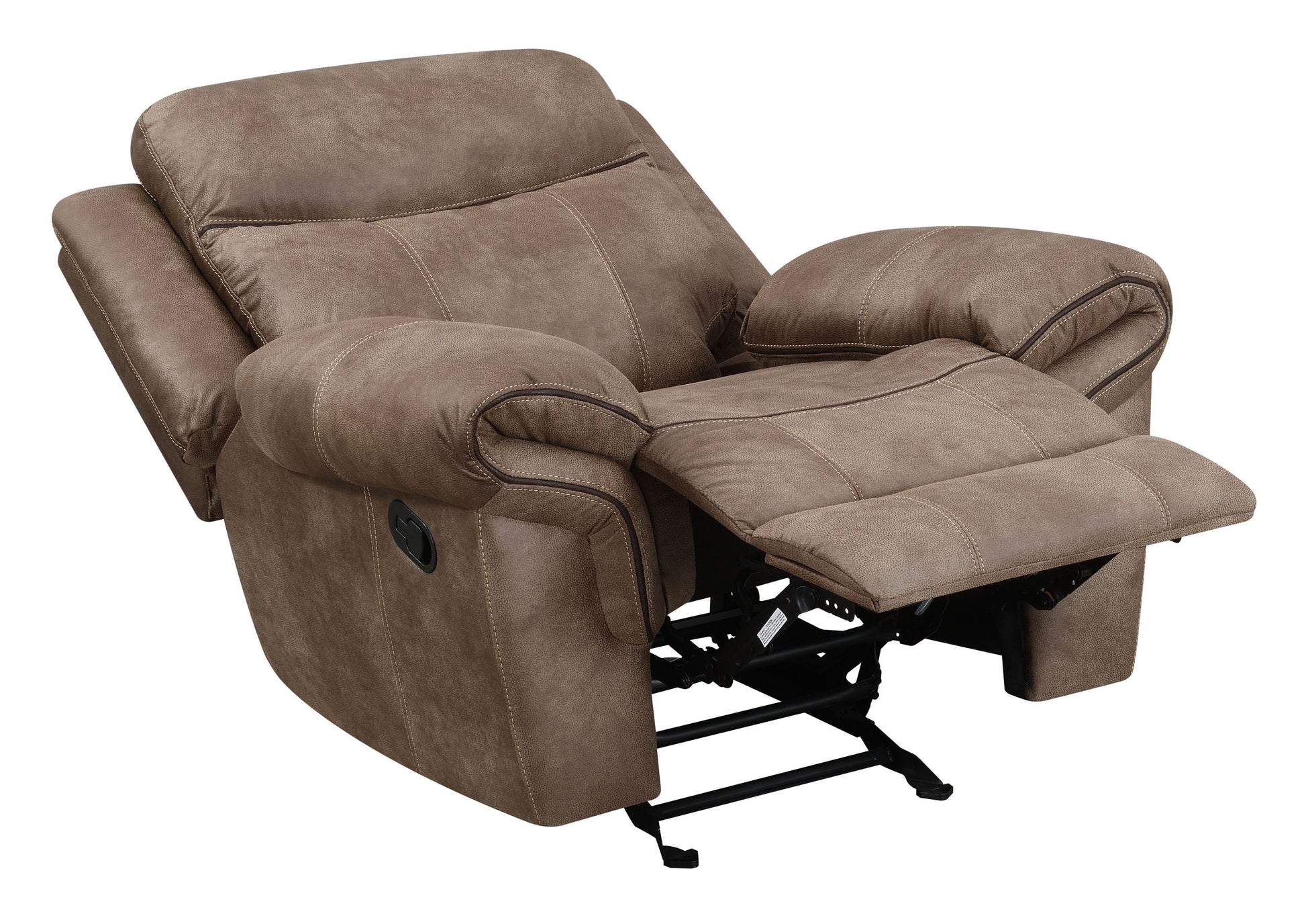 Nashville Glider Recliner Light Brown Light Brown Faux Leather