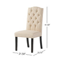 Dining Chair Natural Wood Fabric