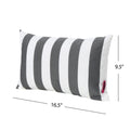 Coronado Stripe Rectangular Pillow - Black Fabric