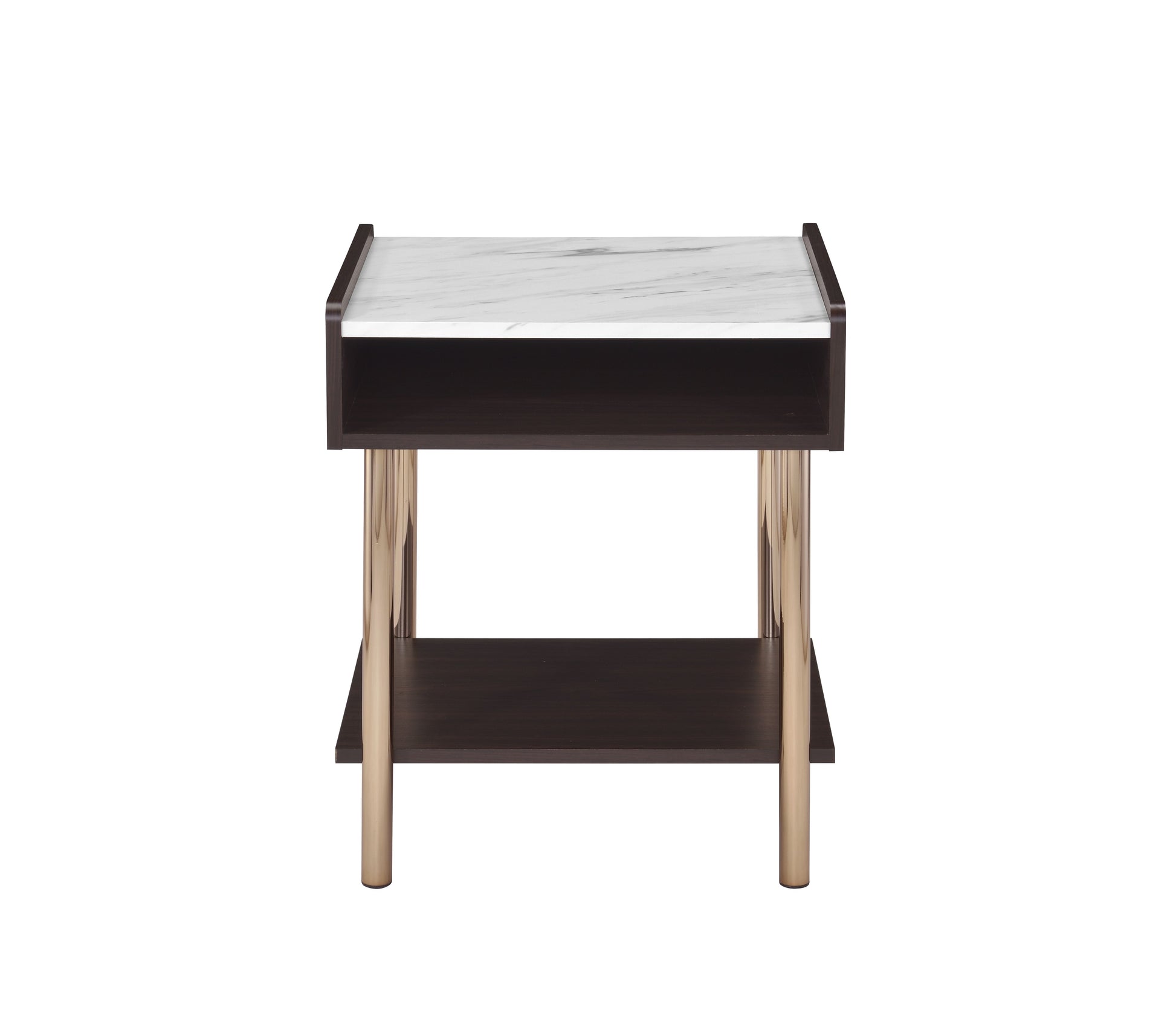 Carrie End Table Brown Brown Wood