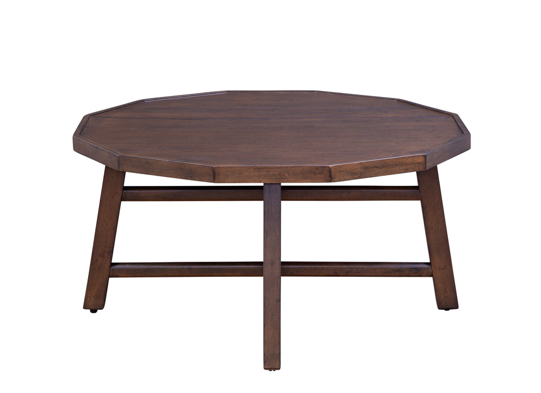 Paisley Cocktail Table White Brown Wood