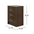 Bologna Bedroom 3 Drawer Chest Walnut Mdf