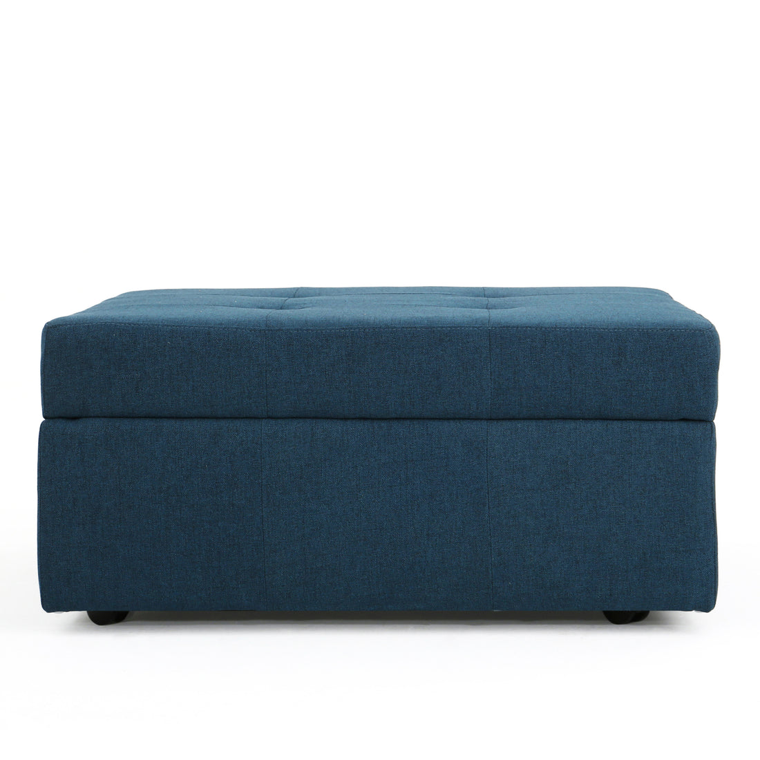 Larkin Storage Ottoman Navy Blue Fabric