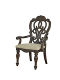 Royale Arm Chair Set Of 2 Dark Brown Dark Brown Fabric