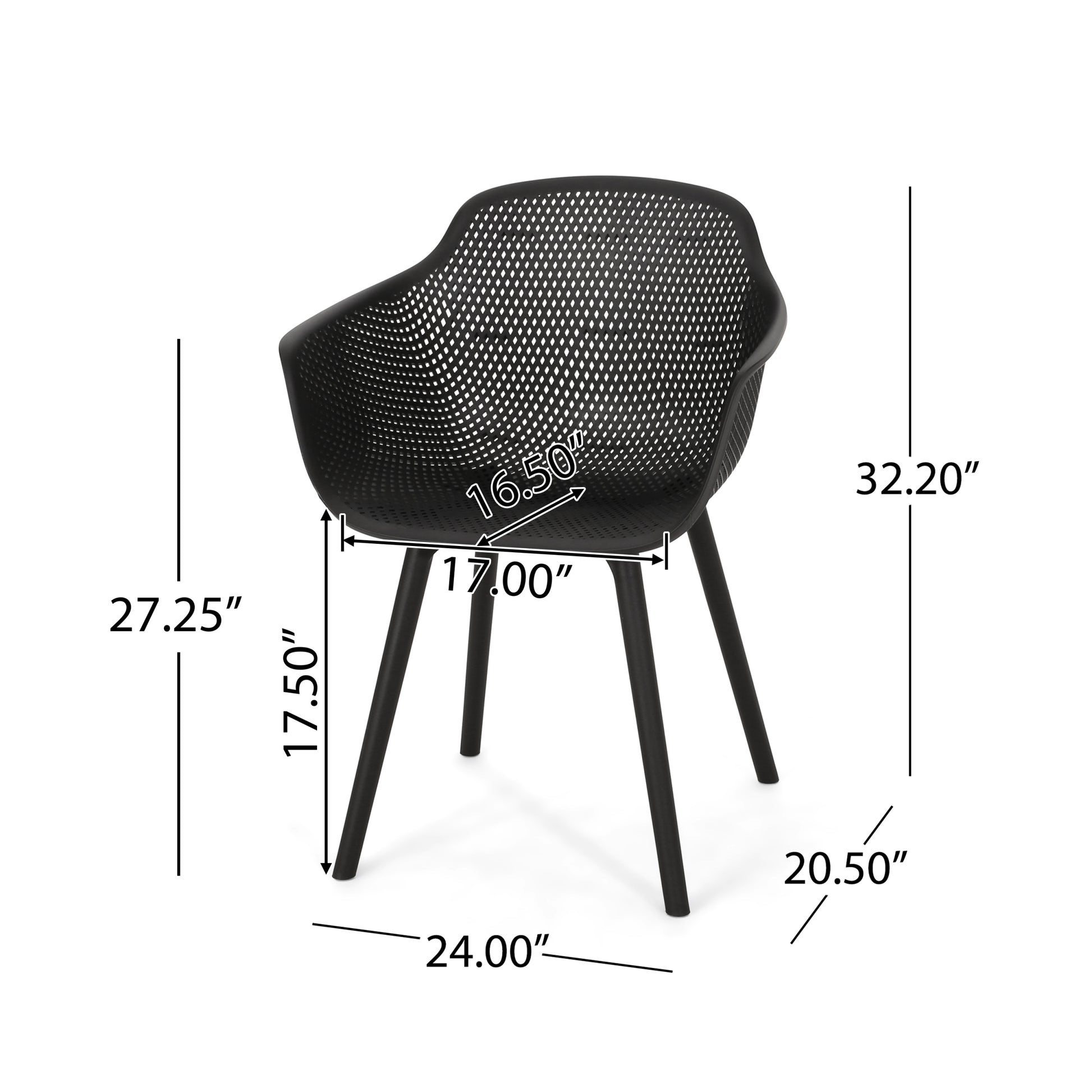 Lotus Chair Black Polypropylene