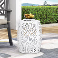 Metal End Table Large White Iron