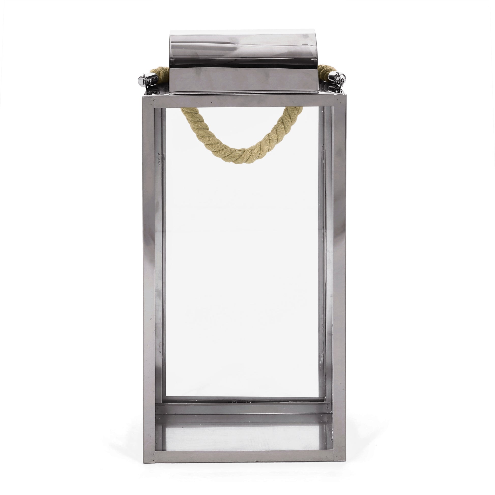 Larry 19"H Stainless Steel Lantern Silver Stainless Steel