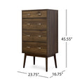 Disa 4 Drawer Chest Walnut Mdf