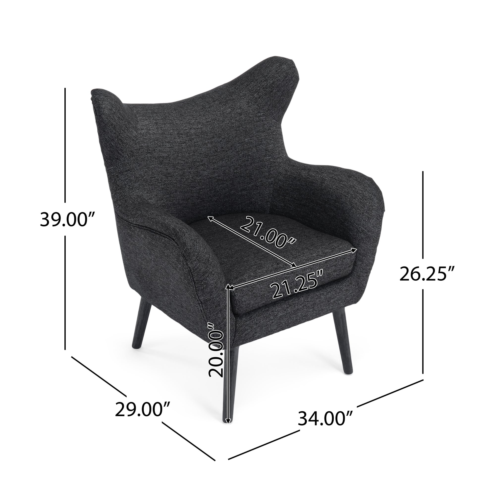 Arm Chair Black Fabric