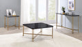 Daxton Faux Marble Top Square Cocktail Table Black Black Wood