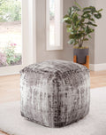 Hazel Square Pouf Dark Gray Dark Gray Fabric