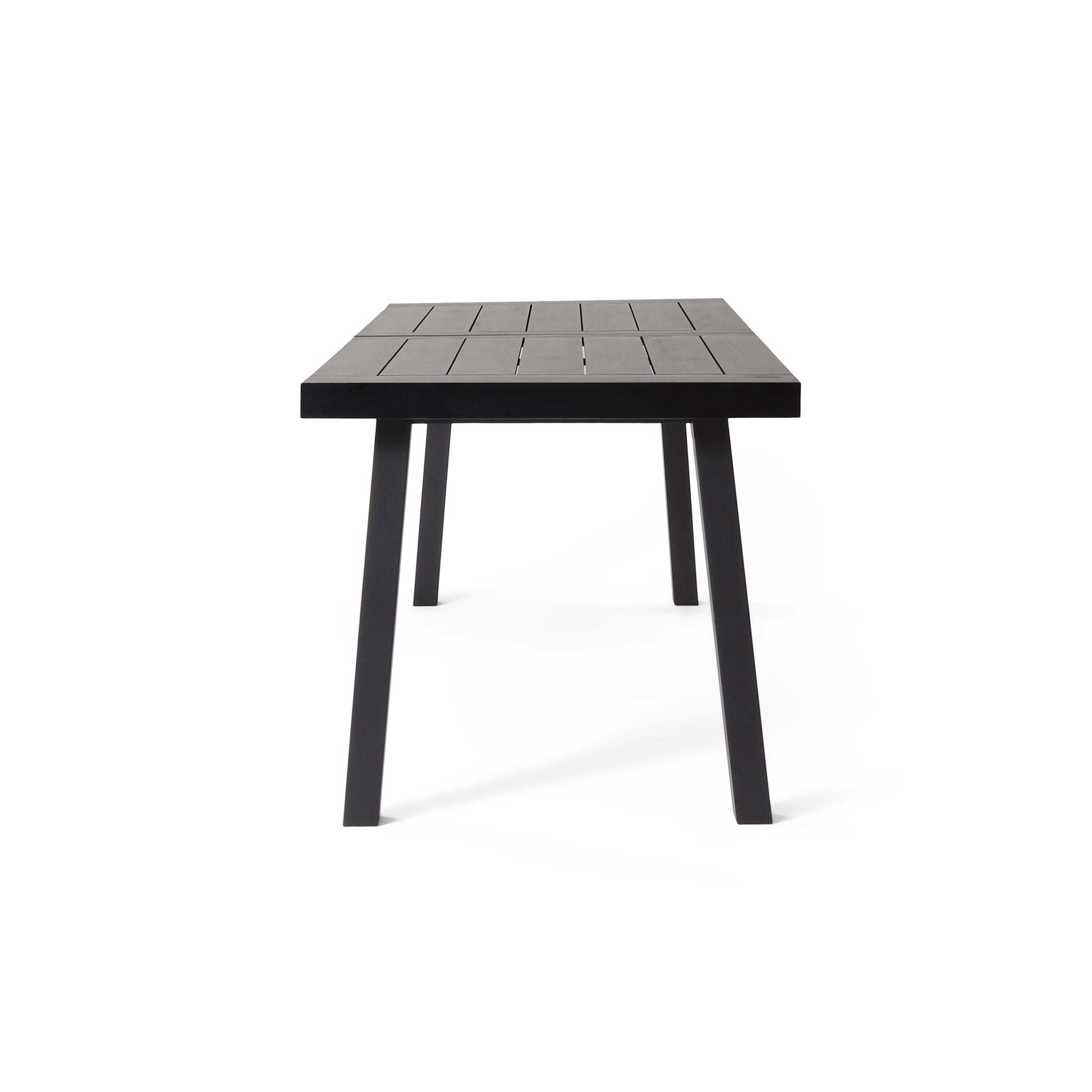 Della Acacia Wood Dining Table,Black Black Acacia Wood