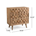 3 Drawer Chest Kd Legs - Natural Wood