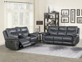 Isabella Sofa And Loveseat Set Gray Dark Gray Faux Leather 5 Seat