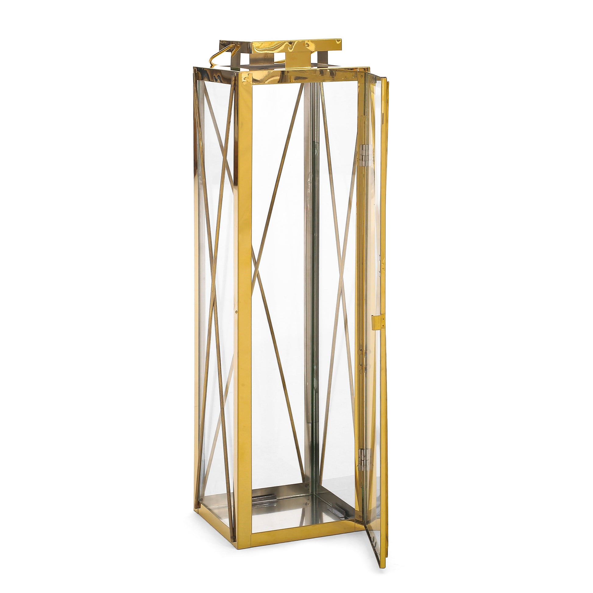 Deborah 22"H Stainless Steel Lantern Gold Stainless Steel