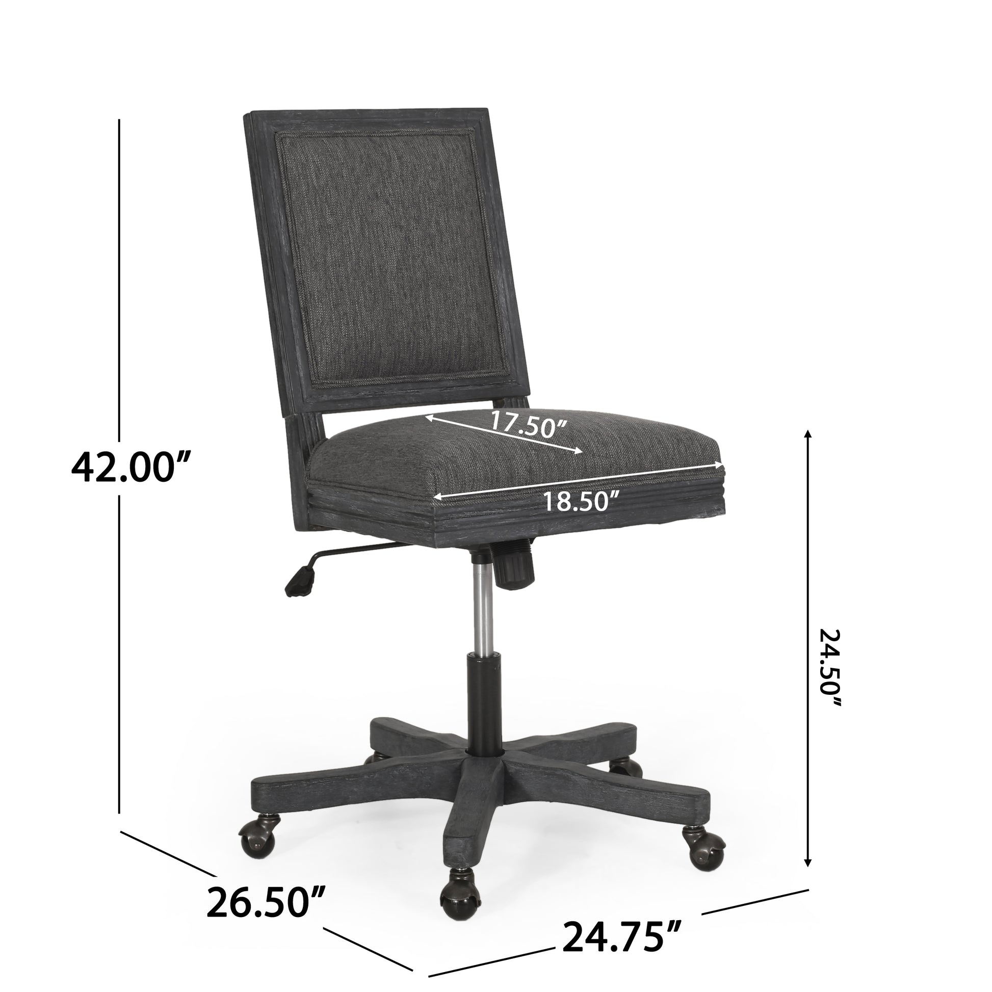 Swivel&Lift Office Chair Grey Fabric