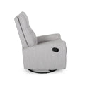 Glider Swivel Recliner Chair Light Grey Fabric