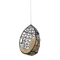 Los Alamitos Hanging Chair With 8Ft Chain Brown Pe Rattan Iron Waterproof Fabric